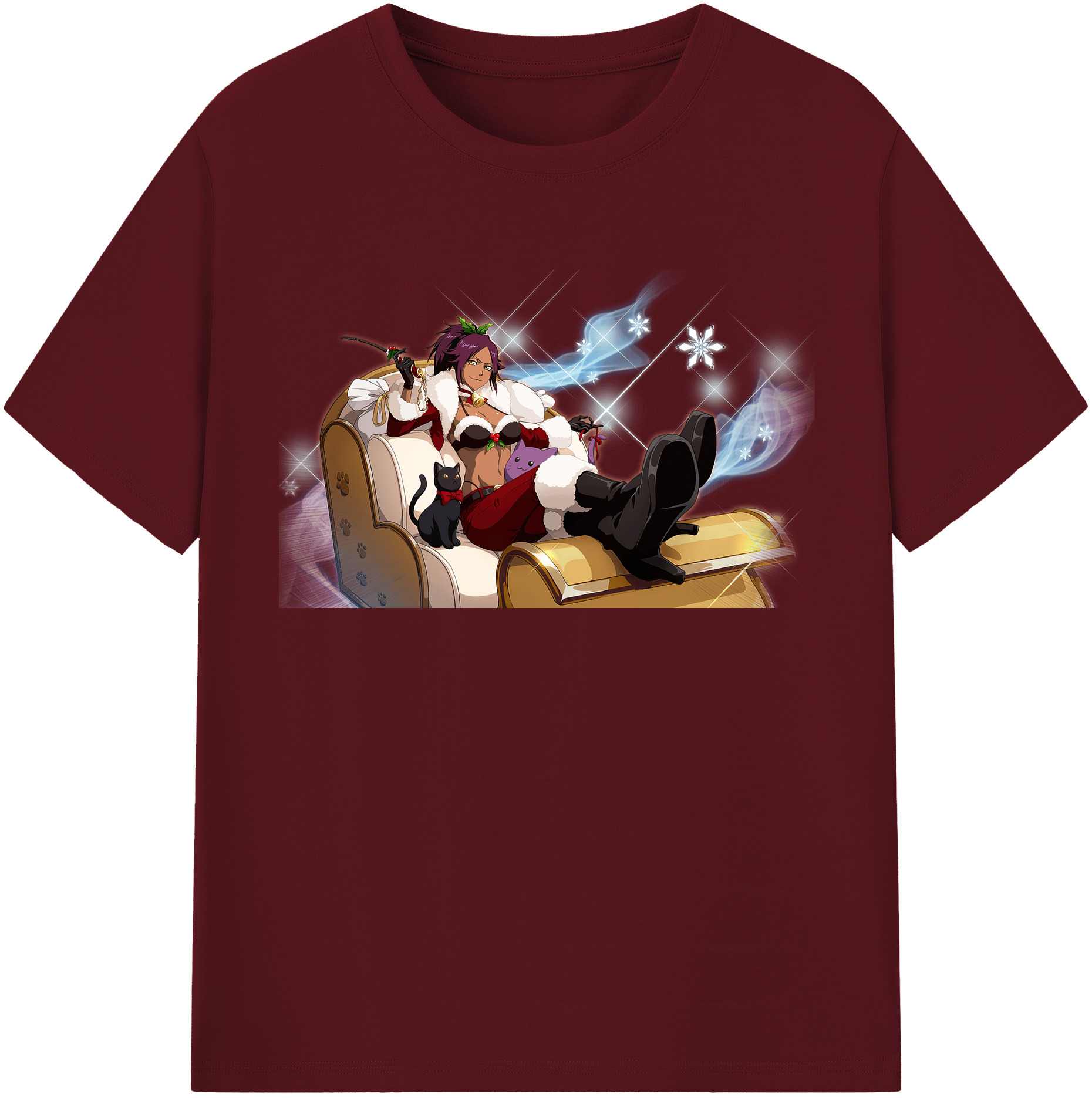 （画像用） ブリーチ 四楓院 夜一（しほういん よるいち） BLEACH Shihouin Yoruichi 綿100％半袖Tシャツ（フロントプリント）